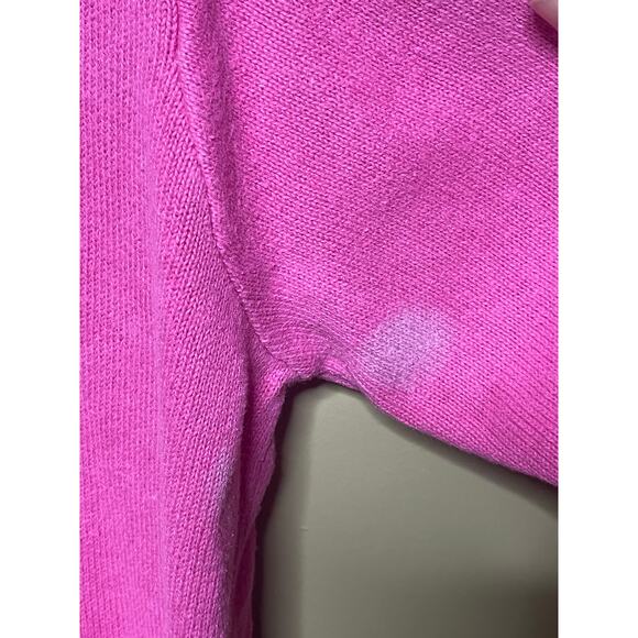 Quacker Factory pink V-neck Christmas sweater beaded and sequined snowman - Picture 3 of 10